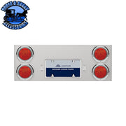 Stainless Rear Center Panel With Four 7 LED 4" Reflector Lights & Bezels - Red LED/Red Lens REAR CENTER PANEL Gray