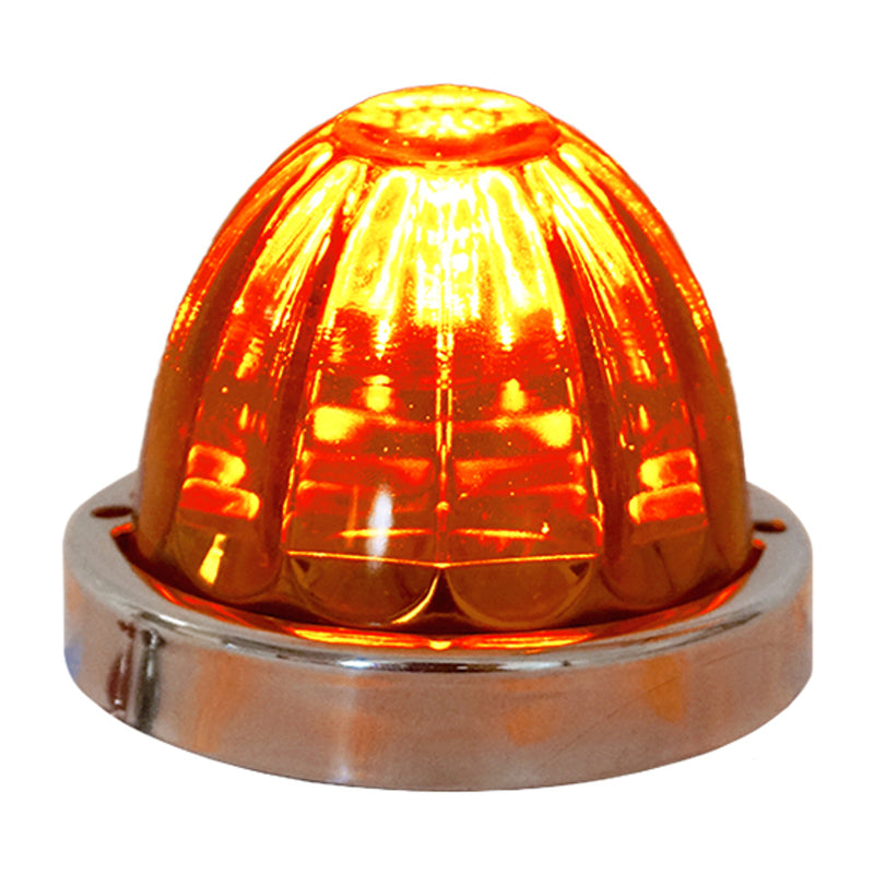 Legendary 3-1/2 Glass Watermelon Dark Amber 3 Wire Dual Function Stainless Steel Bezel LED Light - Each