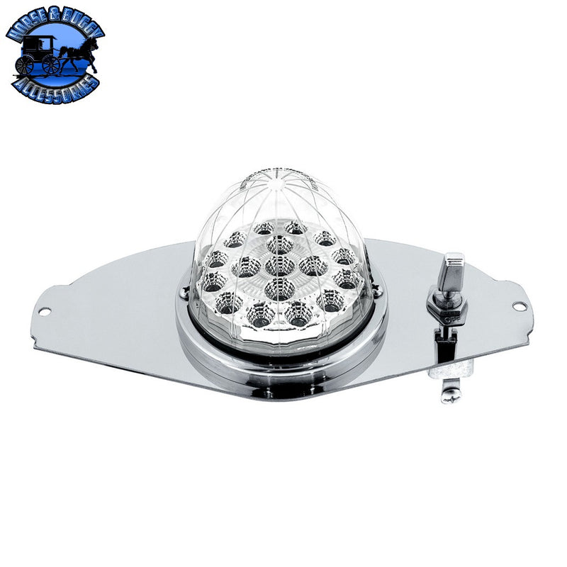 304 SS Above Door Dome Light Kit With 17 LED Double Fury Watermelon For 2008-2017 Freightliner Cascadia (Choose LED Color) Amber & Blue LED,Amber & Green LED,Amber & Red LED,Amber & White LED,Red & Blue LED,Red & Green LED,Red & White LED Light Gray