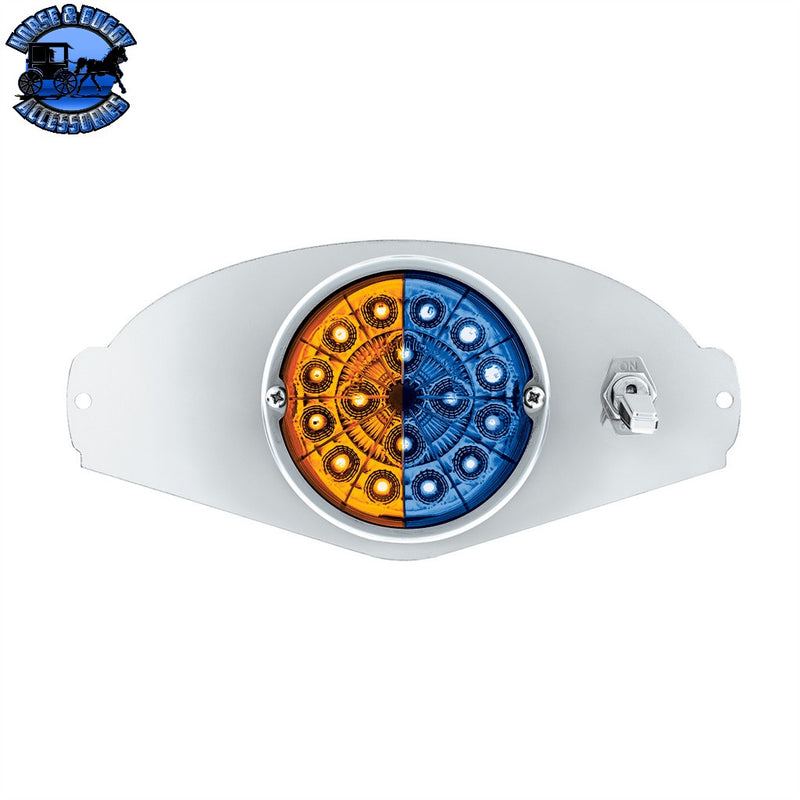 304 SS Above Door Dome Light Kit With 17 LED Double Fury Watermelon For 2008-2017 Freightliner Cascadia (Choose LED Color) Amber & Blue LED,Amber & Green LED,Amber & Red LED,Amber & White LED,Red & Blue LED,Red & Green LED,Red & White LED Light Gray