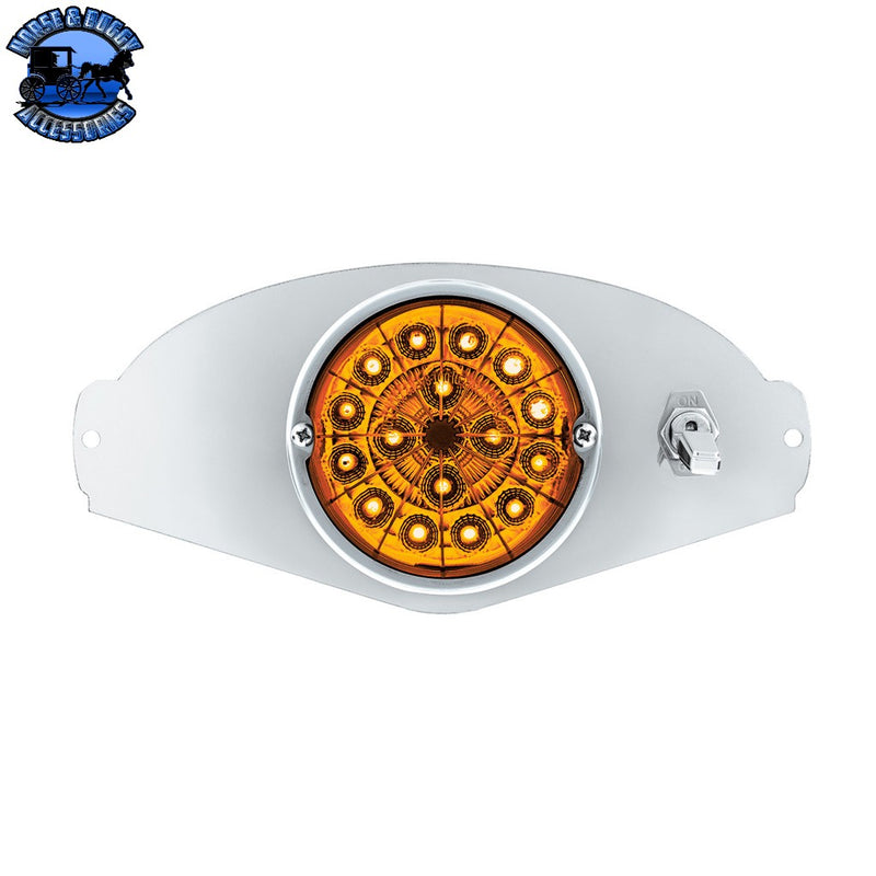 304 SS Above Door Dome Light Kit With 17 LED Double Fury Watermelon For 2008-2017 Freightliner Cascadia (Choose LED Color) Amber & Blue LED,Amber & Green LED,Amber & Red LED,Amber & White LED,Red & Blue LED,Red & Green LED,Red & White LED Light Gray
