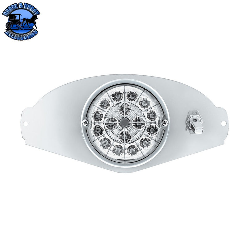 304 SS Above Door Dome Light Kit With 17 LED Double Fury Watermelon For 2008-2017 Freightliner Cascadia (Choose LED Color) Amber & Blue LED,Amber & Green LED,Amber & Red LED,Amber & White LED,Red & Blue LED,Red & Green LED,Red & White LED Light Gray