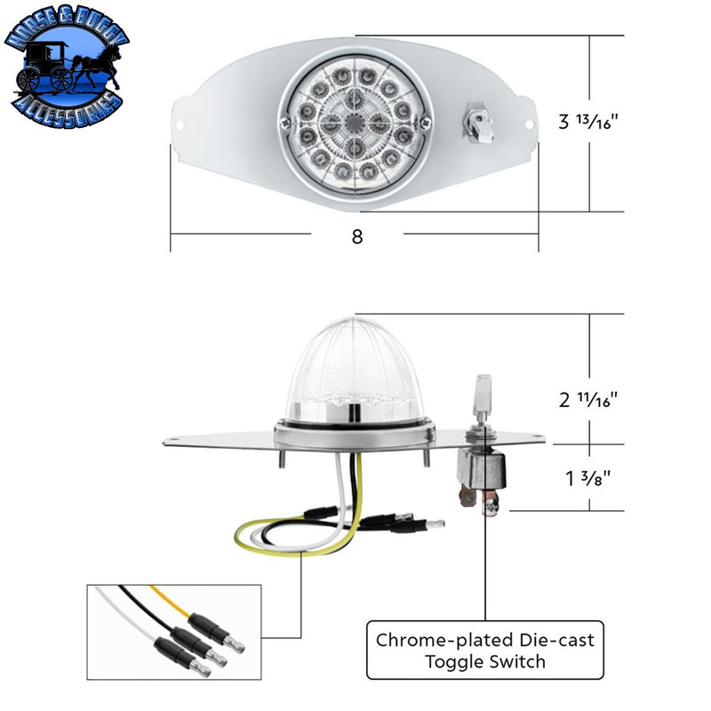 304 SS Above Door Dome Light Kit With 17 LED Double Fury Watermelon For 2008-2017 Freightliner Cascadia (Choose LED Color) Amber & Blue LED,Amber & Green LED,Amber & Red LED,Amber & White LED,Red & Blue LED,Red & Green LED,Red & White LED Light Gray