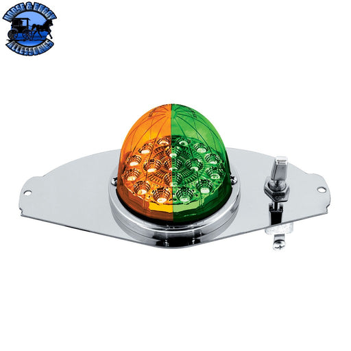 304 SS Above Door Dome Light Kit With 17 LED Double Fury Watermelon For 2008-2017 Freightliner Cascadia (Choose LED Color) Amber & Green LED Dark Slate Gray