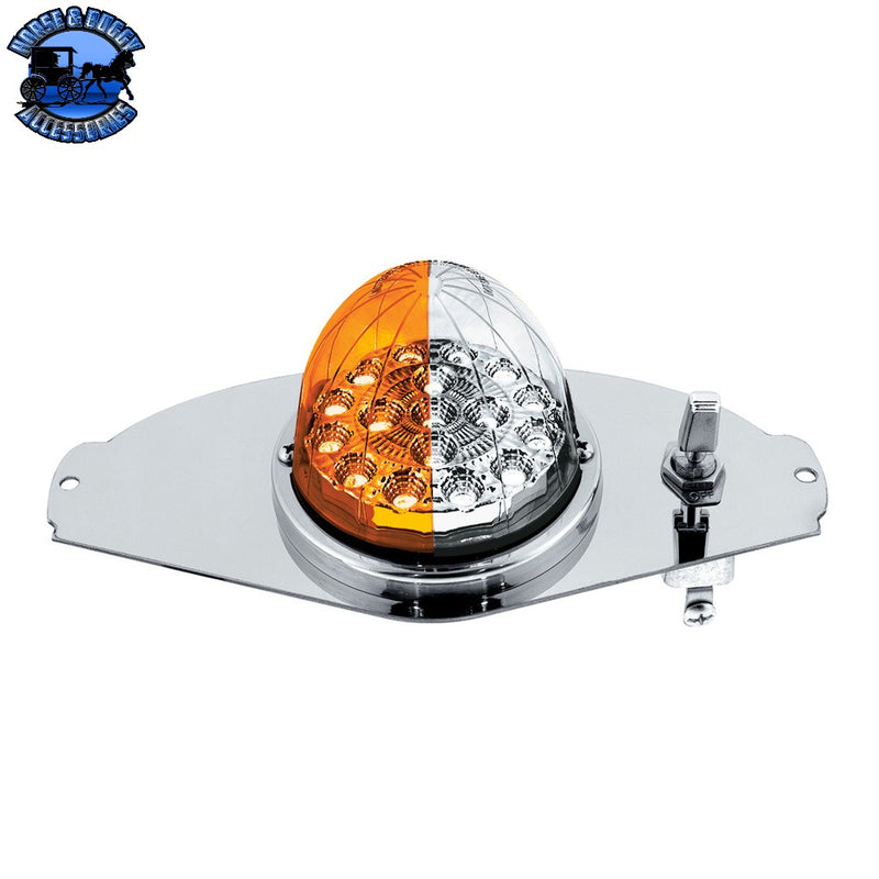 304 SS Above Door Dome Light Kit With 17 LED Double Fury Watermelon For 2008-2017 Freightliner Cascadia (Choose LED Color) Amber & White LED Light Gray