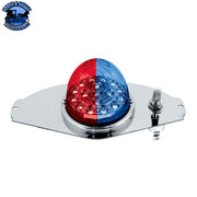 304 SS Above Door Dome Light Kit With 17 LED Double Fury Watermelon For 2008-2017 Freightliner Cascadia (Choose LED Color) Red & Blue LED Dark Slate Gray