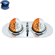 304 SS Above Door Dome Light Kit With 2 X 17 LED Double Fury Watermelon For Kenworth & Peterbilt Trucks (Choose LED Color) Dome Light Kit Amber & White LED Light Gray