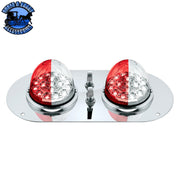 304 SS Above Door Dome Light Kit With 2 X 17 LED Double Fury Watermelon For Kenworth & Peterbilt Trucks (Choose LED Color) Dome Light Kit Red & White LED Light Gray