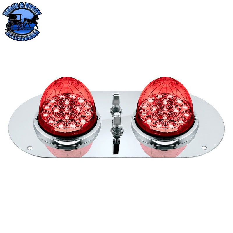304 SS Above Door Dome Light Kit With 2 X 17 LED Double Fury Watermelon For Kenworth & Peterbilt Trucks (Choose LED Color) Dome Light Kit Amber & Blue LED,Amber & Green LED,Amber & Red LED,Amber & White LED,Red & Blue LED,Red & Green LED,Red & White LED Dark Slate Gray