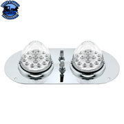 304 SS Above Door Dome Light Kit With 2 X 17 LED Double Fury Watermelon For Kenworth & Peterbilt Trucks (Choose LED Color) Dome Light Kit Amber & Blue LED,Amber & Green LED,Amber & Red LED,Amber & White LED,Red & Blue LED,Red & Green LED,Red & White LED Light Gray