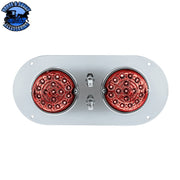 304 SS Above Door Dome Light Kit With 2 X 17 LED Double Fury Watermelon For Kenworth & Peterbilt Trucks (Choose LED Color) Dome Light Kit Amber & Blue LED,Amber & Green LED,Amber & Red LED,Amber & White LED,Red & Blue LED,Red & Green LED,Red & White LED Light Gray