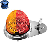 304 SS Above Door Dome Light Kit With 17 LED Double Fury Watermelon For 1994-2025 Kenworth W900 (Choose LED Color) Dome Light Kit Amber & Red LED Gray