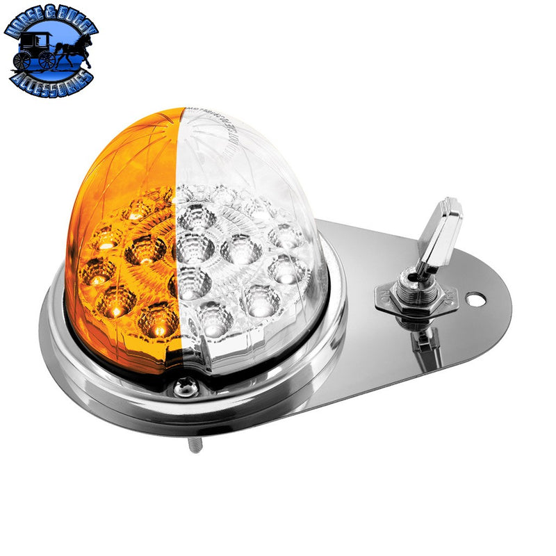304 SS Above Door Dome Light Kit With 17 LED Double Fury Watermelon For 1994-2025 Kenworth W900 (Choose LED Color) Dome Light Kit Amber & White LED Light Gray