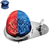 304 SS Above Door Dome Light Kit With 17 LED Double Fury Watermelon For 1994-2025 Kenworth W900 (Choose LED Color) Dome Light Kit Red & Blue LED Gray