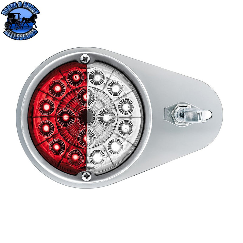 304 SS Above Door Dome Light Kit With 17 LED Double Fury Watermelon For 1994-2025 Kenworth W900 (Choose LED Color) Dome Light Kit Amber & Blue LED,Amber & Green LED,Amber & Red LED,Amber & White LED,Red & Blue LED,Red & Green LED,Red & White LED Gray