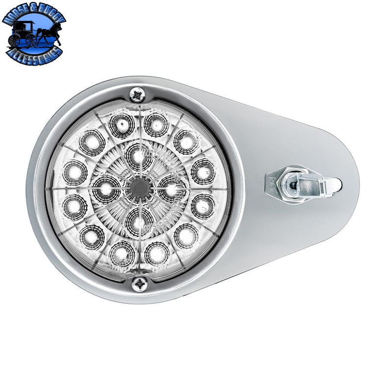 304 SS Above Door Dome Light Kit With 17 LED Double Fury Watermelon For 1994-2025 Kenworth W900 (Choose LED Color) Dome Light Kit Amber & Blue LED,Amber & Green LED,Amber & Red LED,Amber & White LED,Red & Blue LED,Red & Green LED,Red & White LED Light Gray