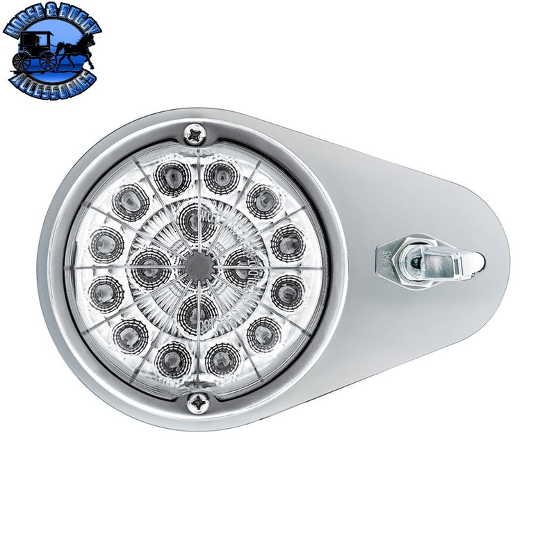 304 SS Above Door Dome Light Kit With 17 LED Double Fury Watermelon For 1994-2025 Kenworth W900 (Choose LED Color) Dome Light Kit Amber & Blue LED,Amber & Green LED,Amber & Red LED,Amber & White LED,Red & Blue LED,Red & Green LED,Red & White LED Light Gray