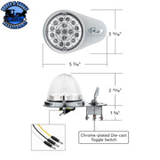 304 SS Above Door Dome Light Kit With 17 LED Double Fury Watermelon For 1994-2025 Kenworth W900 (Choose LED Color) Dome Light Kit Amber & Blue LED,Amber & Green LED,Amber & Red LED,Amber & White LED,Red & Blue LED,Red & Green LED,Red & White LED Light Gray