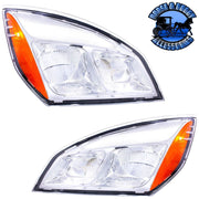 CHROME LED HEADLIGHT FOR 2018-2023 FREIGHTLINER CASCADIA - PAIR (Choose Color) (Choose Side) HEADLIGHT Chrome / Driver's Side,Chrome / Passenger's Side,Black / Driver's Side,Black / Passenger's Side Dark Slate Gray