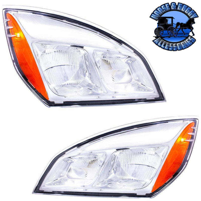 CHROME LED HEADLIGHT FOR 2018-2023 FREIGHTLINER CASCADIA - PAIR (Choose Color) (Choose Side) HEADLIGHT Chrome / Driver's Side,Chrome / Passenger's Side,Black / Driver's Side,Black / Passenger's Side Dark Slate Gray