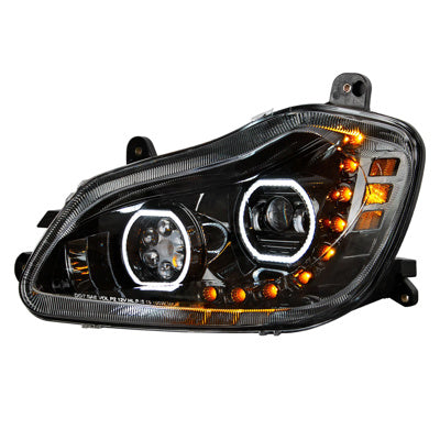 Black 10 LED HEADLIGHT FOR 2013-2021 KENWORTH T680 Black / Driver's Side