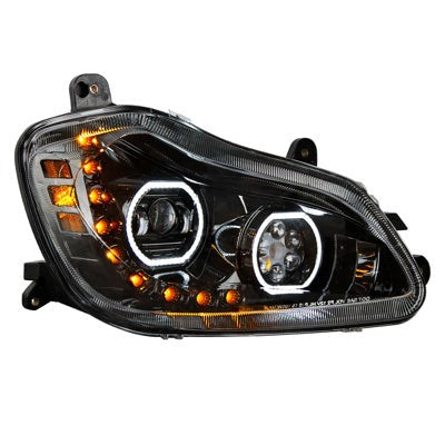 10 LED HEADLIGHT FOR 2013-2021 KENWORTH T680 Black / Passenger's Side Black