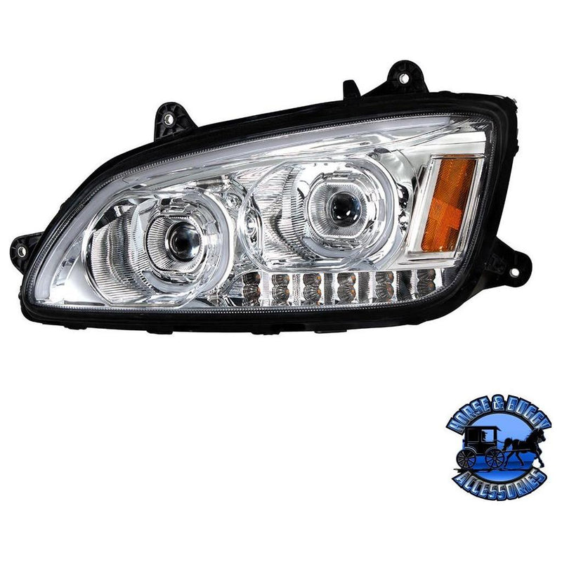 (Choose side) LED HEADLIGHT WITH LED TURN SIGNAL & LED POSITION LIGHT BAR FOR 2007-2017 KENWORTH T660 HEADLIGHT DRIVER SIDE,PASSENGER SIDE Dark Slate Gray