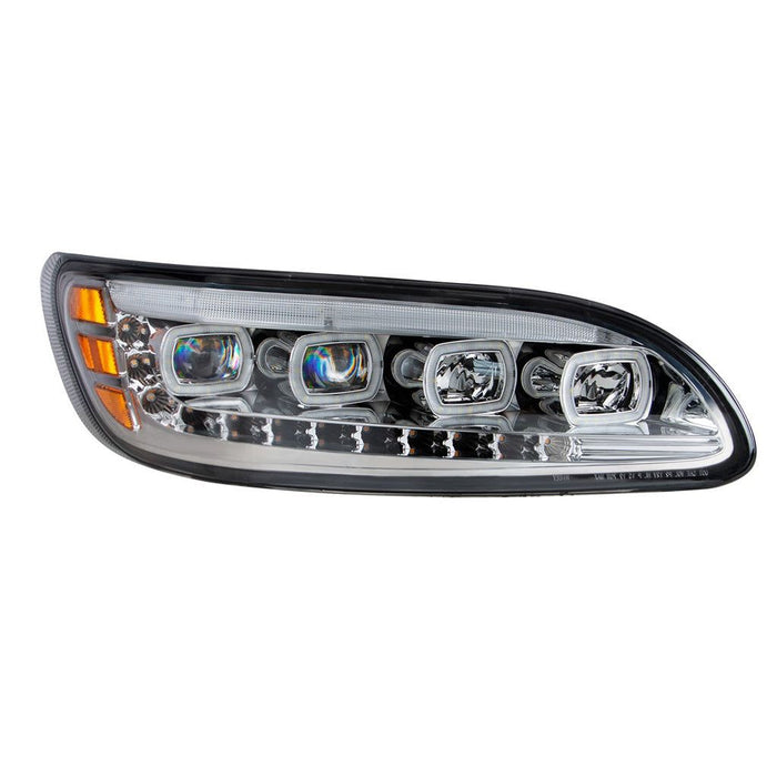 Dark Slate Gray 386/387 PETERBILT HEADLIGHTS CHROME LED WITH SEQUENTIAL TURN SIGNAL PLUG AND PLAY (sold individually) DRIVER SIDE,PASSENGER SIDE