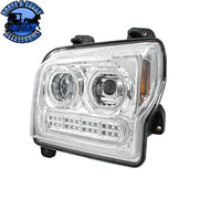 High Power 10 LED Headlight With 24 LED Turn & 100 LED Halo For 2019-2024 Kenworth W990 (Choose Side) (Choose Color) Headlight Driver / Chrome,Driver / Black,Passenger / Chrome,Passenger / Black Light Gray