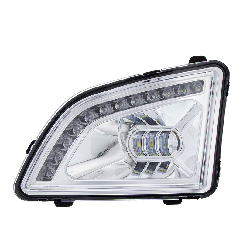 18 LED Chrome Projector Fog Light With Position Light For 2018-2024 Volvo VNL - Driver/Left