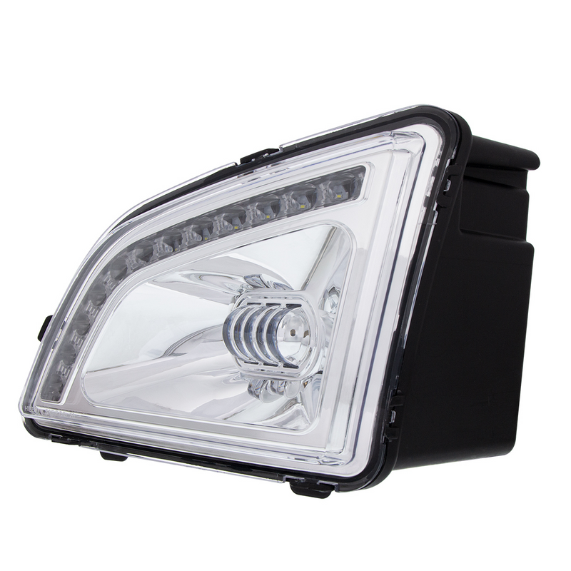 18 LED Chrome Projector Fog Light With Position Light For 2018-2024 Volvo VNL - Driver/Left