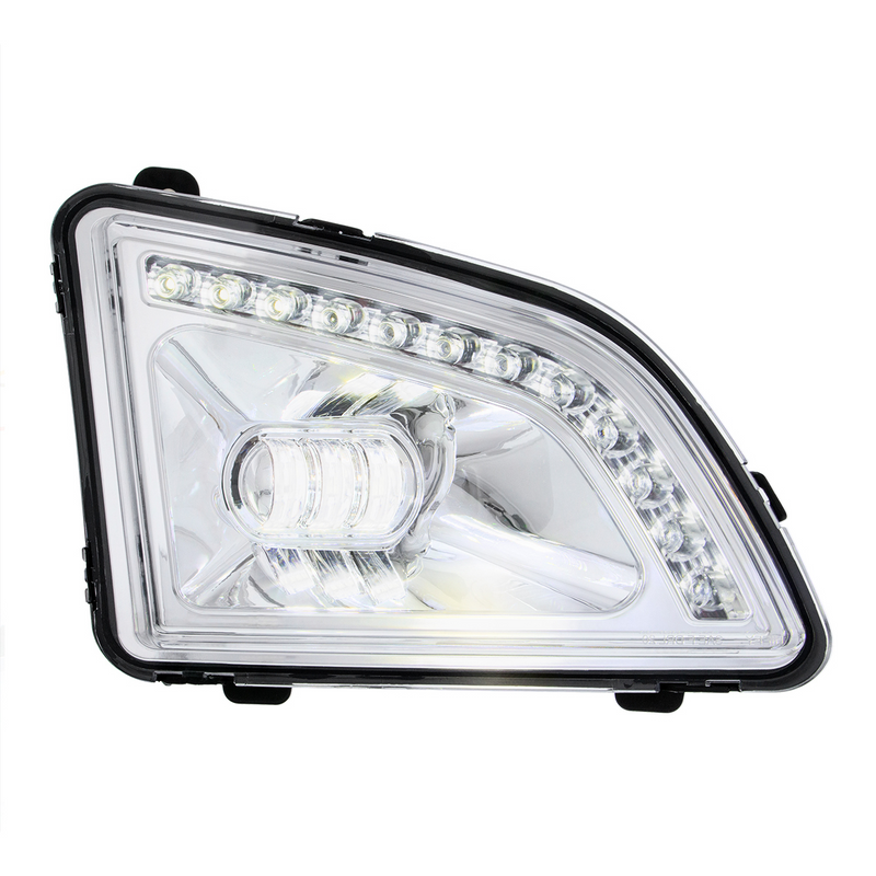 18 LED Chrome Projector Fog Light With Position Light For 2018-2024 Volvo VNL - Passenger/Right