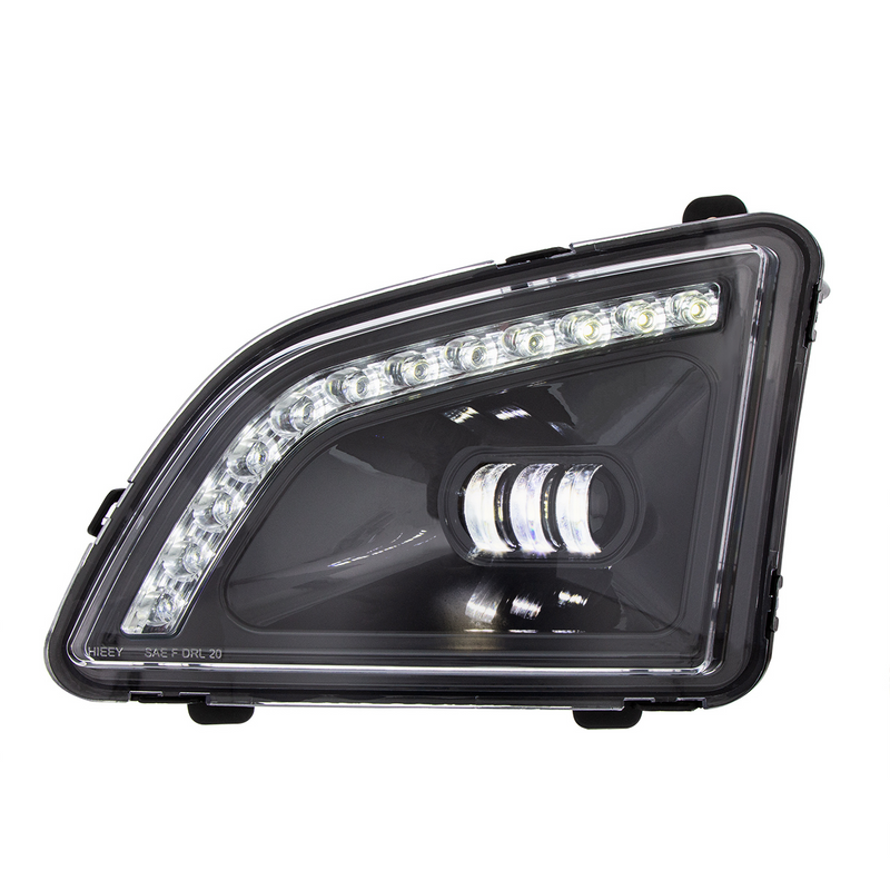 18 LED Black Projector Fog Light With Position Light For 2018-2024 Volvo VNL - Driver/Left