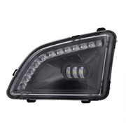 18 LED Black Projector Fog Light With Position Light For 2018-2024 Volvo VNL - Driver/Left