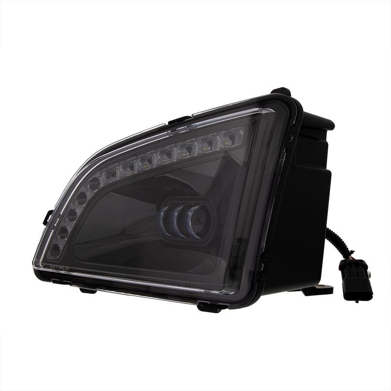 18 LED Black Projector Fog Light With Position Light For 2018-2024 Volvo VNL - Driver/Left