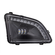 18 LED Black Projector Fog Light With Position Light For 2018-2024 Volvo VNL - Passenger/Right