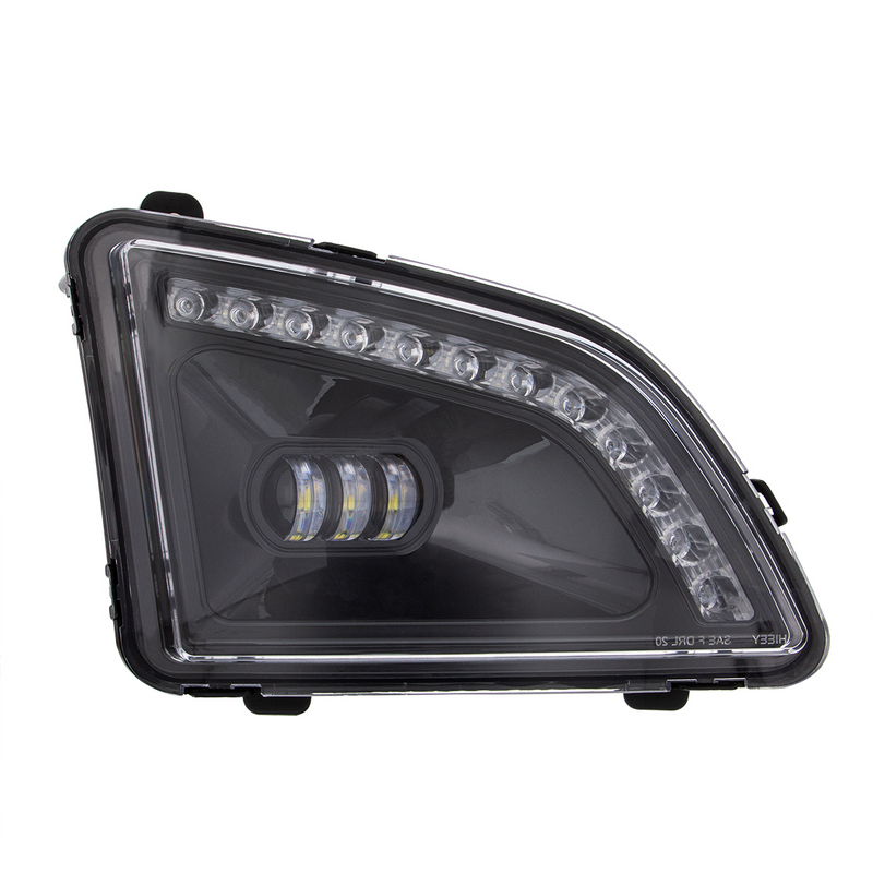 18 LED Black Projector Fog Light With Position Light For 2018-2024 Volvo VNL - Passenger/Right