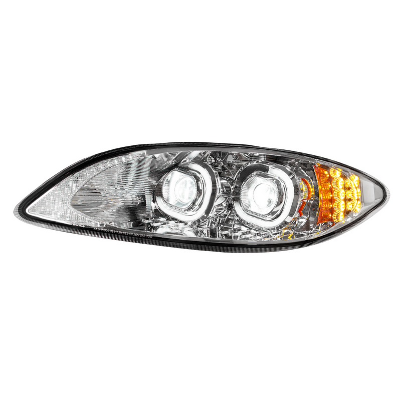 Chrome LED Headlight For 2006-2017 International Prostar - Driver