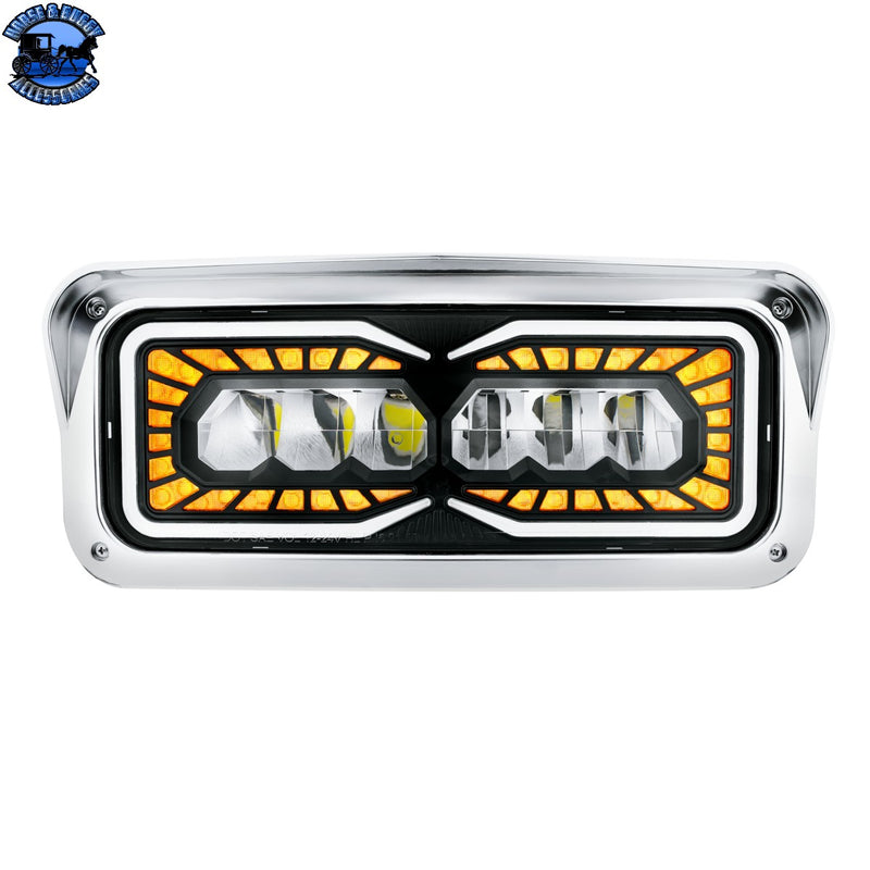 High Power 9 LED Headlight With LED Turn Signal & Position Light (CHOOSE DRIVER/PASSENGER)