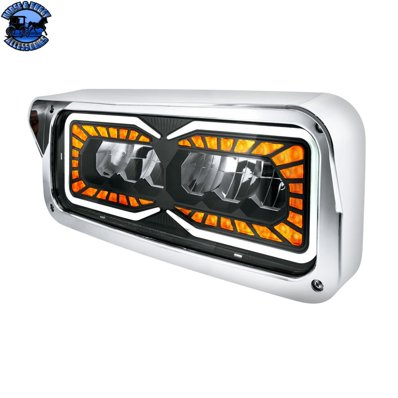 High Power 9 LED Headlight With LED Turn Signal & Position Light (CHOOSE DRIVER/PASSENGER)