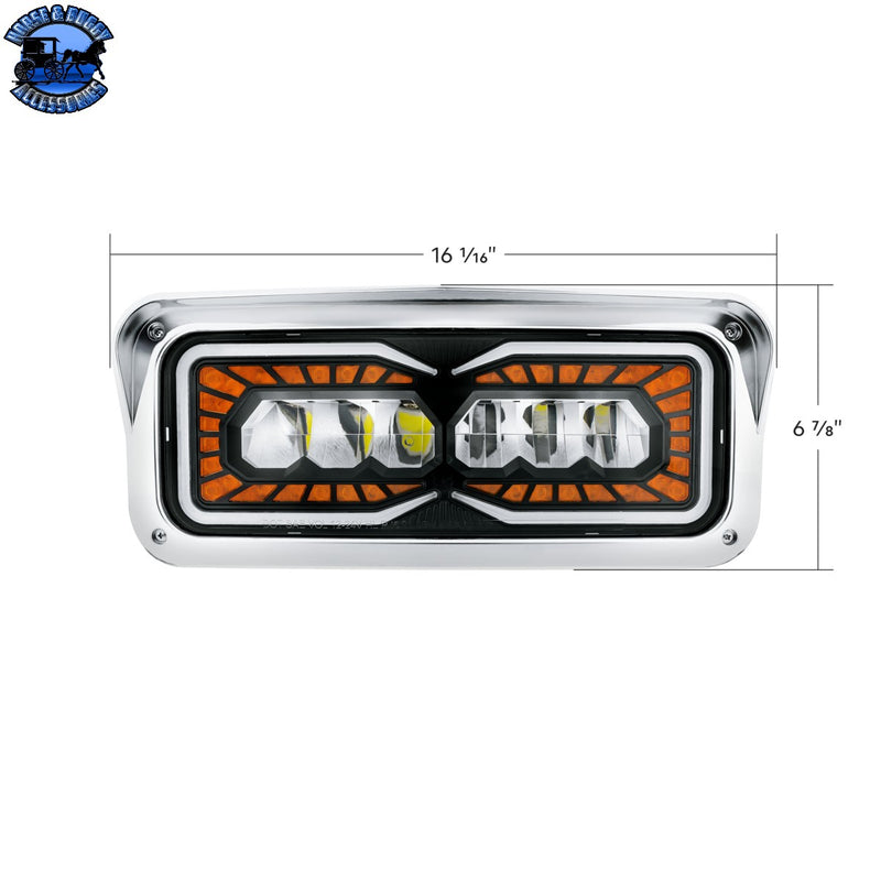 High Power 9 LED Headlight With LED Turn Signal & Position Light (CHOOSE DRIVER/PASSENGER)