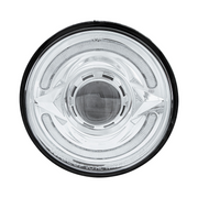 ULTRALIT- LED 5-3/4" Round Headlight With 60 LED Dual Color Light Bar, Amber & White LED - Low Beam