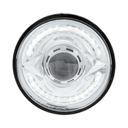 ULTRALIT- LED 5-3/4" Round Headlight With 60 LED Dual Color Light Bar, Amber & White LED - Low Beam