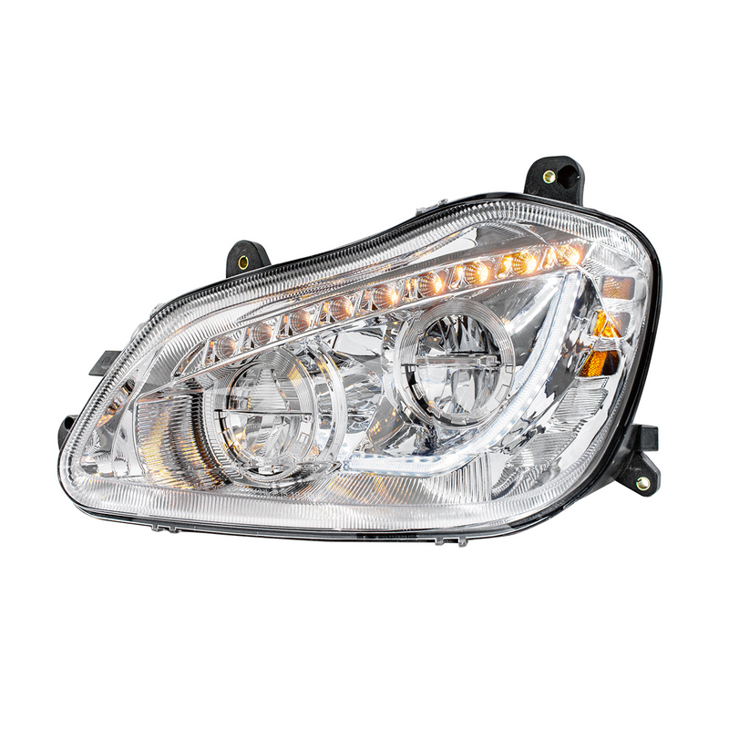 High Power 45 LED Chrome Headlight With Sequential Turn Signal For 2013-2021 Kenworth T680-Driver