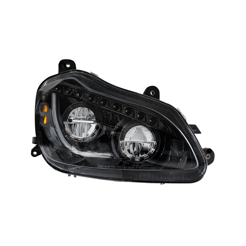 High Power 45 LED Blackout Headlight With Sequential Turn Signal For 2013-2021 Kenworth T680-Passenger