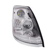 Chrome LED Headlight With Dual Color LED Light Bars For 2003-2017 Volvo VN/VNL - Passenger