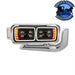 Gray 10 HIGH POWER LED "BLACKOUT" PROJECTION HEADLIGHT ASSEMBLY W/MOUNTING ARM & TURN SIGNAL SIDE POD HEADLIGHT passenger