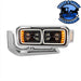 Gray 10 HIGH POWER LED "BLACKOUT" PROJECTION HEADLIGHT ASSEMBLY W/MOUNTING ARM & TURN SIGNAL SIDE POD HEADLIGHT driver