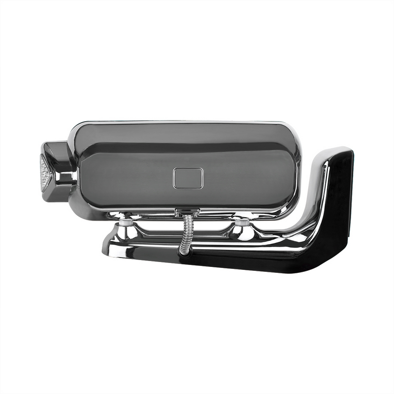High Power LED Chrome Projection Headlight Assembly With Mounting Arm & Turn Signal - Driver