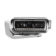 High Power LED Black Projection Headlight Assembly With Mounting Arm & Turn Signal - Driver